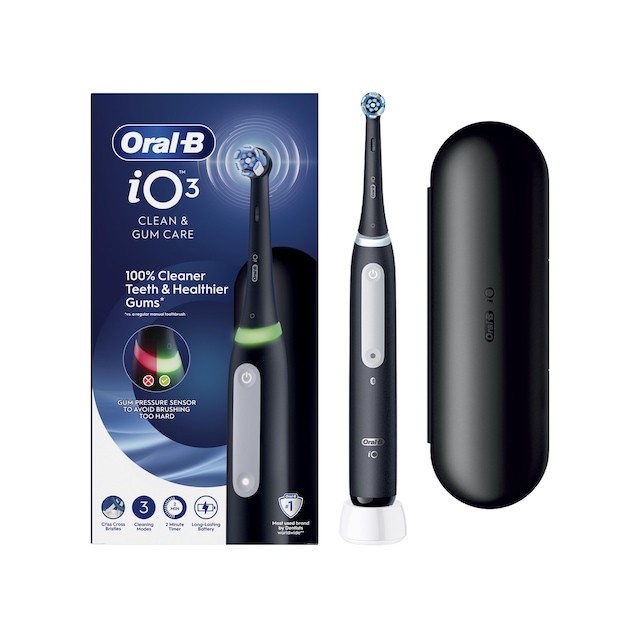 Oral-b İo3 Siyah Şarjlı/elektrikli Diş Fırçası, 1 Fırça Başlığı, Uzun Ömürlü Pil