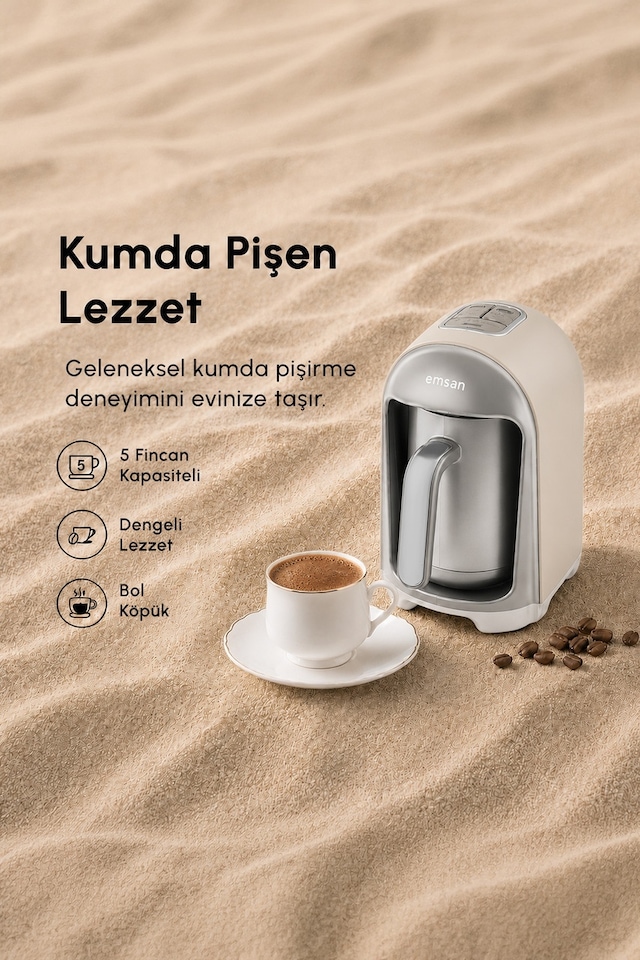 Emsan Kumda 5 Fincan Kapasiteli Türk Kahve Makinesi
