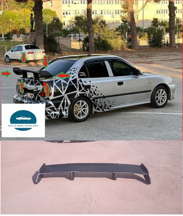Hyundai Accent Milenyum Rüzgarlık 2 Boyasız Ham Siyah Fiberclass