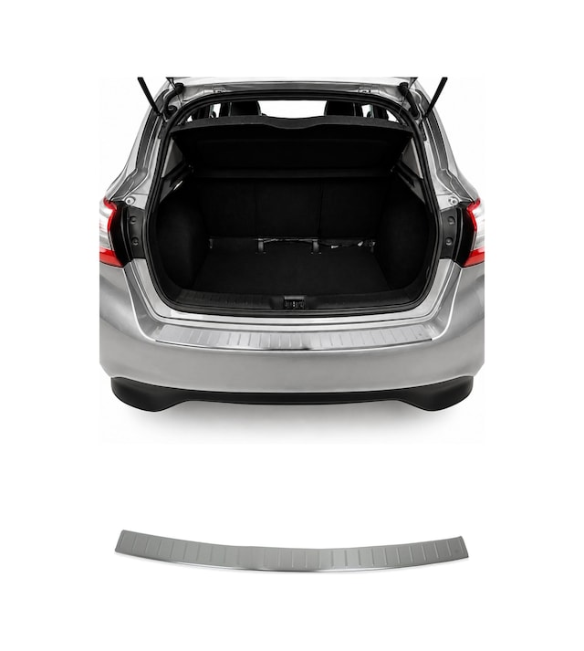Nissan Pulsar 2014-2018 Uyumlu Krom Arka Tampon Eşiği Paslanmaz Çelik Taşlı Mat