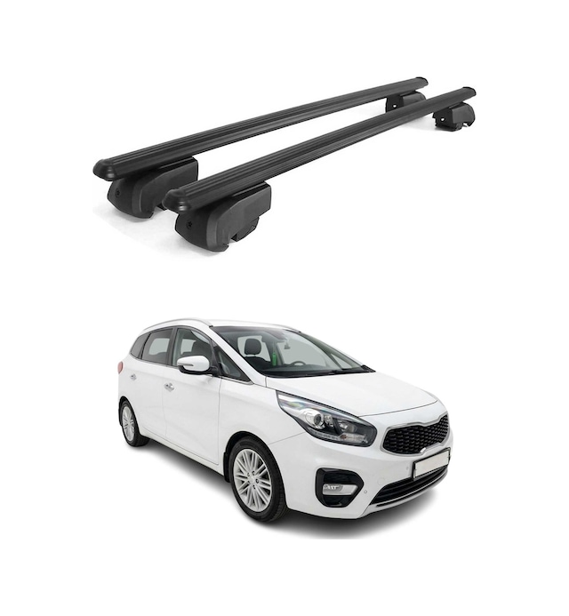 Kia Carens Iıı 2013-2019 Arası Uyumlu Port Bagaj Taşıyıcı Ara Atkı Alüminyum Siyah 2 Parça