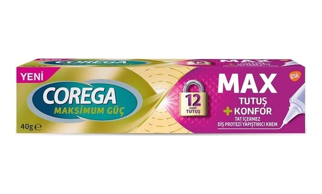 Corega Max Tutuş Konfor Diş Protezi Yapıştırıcı Krem 40 Gr