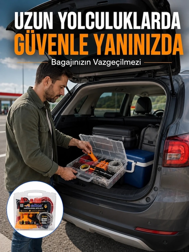 Ers Profesyonel Araç İçi Acil Durum Seti 27 Parça Çok Amaçlı Oto Yardım Çantası