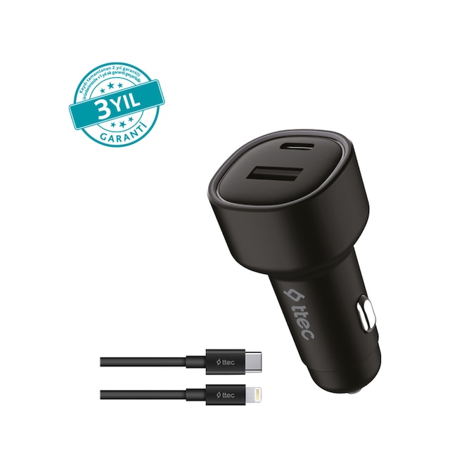 Smartcharger Duo Pd 48w Araç Hızlı Şarj Aleti Usb-c+usb-a - Usb-c-lightning Kablo 2ckp02ls