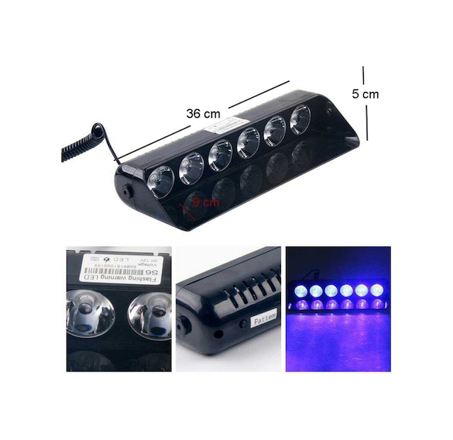 Space Cam İçi Çakar Lamba Uzaktan Kumandalı 27 Led 27w 12v Kırmızı-beyaz-mavi / Lapa521