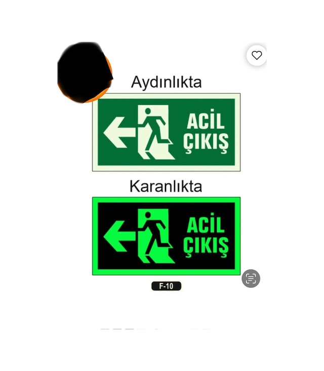 Yangın Sol Kaçış Yönlendirme Levhası