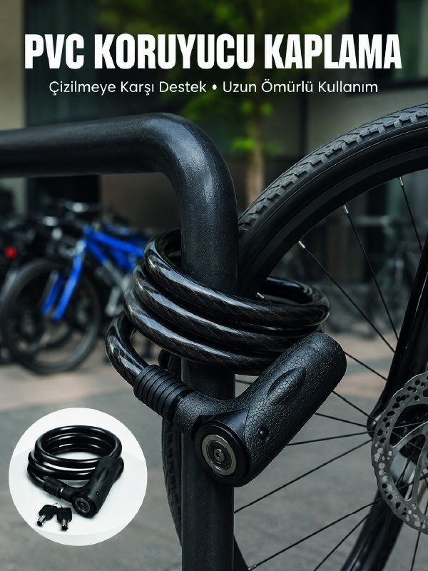 Hmngoxx 24 Mm Kalın Çelik Halat İle Motosiklet Ve Bisikletiniz İçin Güçlü Güvenlik Tkndhmngoxx