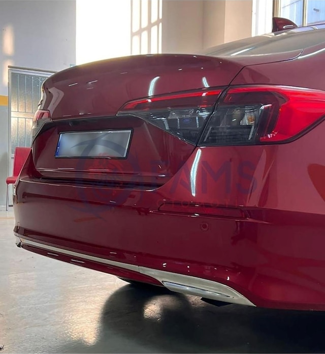 Honda Civic Krom Arka Difüzör 3 Parça 2021 Üzeri Paslanmaz Çelik