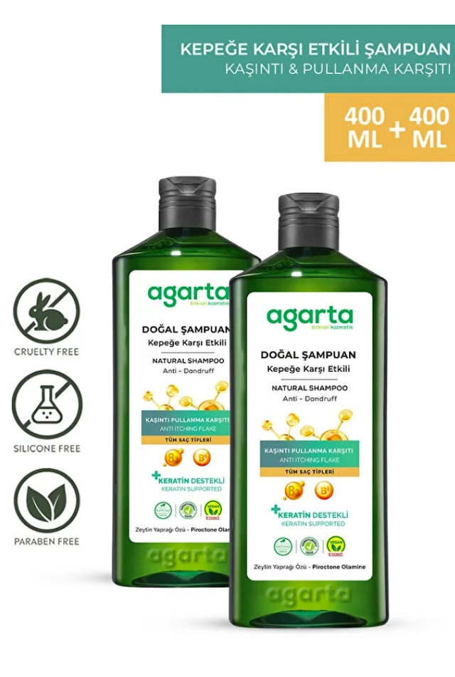 Agarta Doğal Kepeğe Karşı Etkili Şampuan 2 x 400 ML
