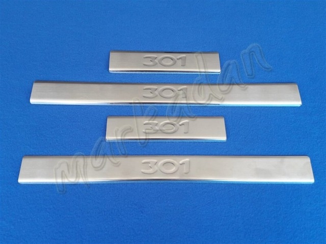 Peugeot 301 Krom Kapı Eşiği 2012 Sonrası 4 Parça Paslanmaz Çelik