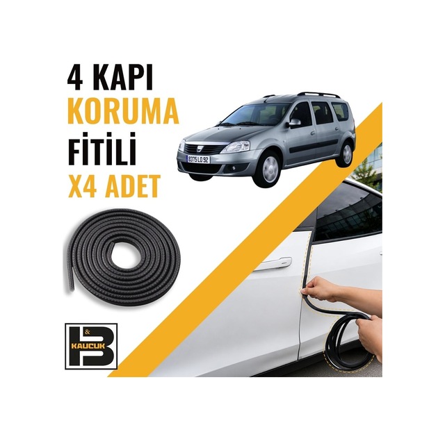 Dacia Logan Mcv 1,nesil Kapı Koruma Fitili-4 Kapı-siyah-bm2201