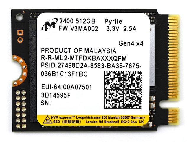 Micron 2400a 512GB NVMe M.2 2280