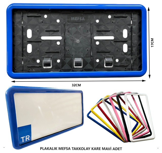 Plakalık Plastik Tak Kolay Kare Mavi Çerçeveli 1 Adet