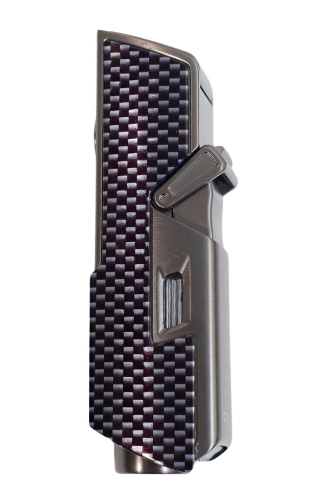 Cohiba Tek Torch Pürmüz Delici İğneli Karbon Desenli Metal Puro Çakmağı - Tr9595