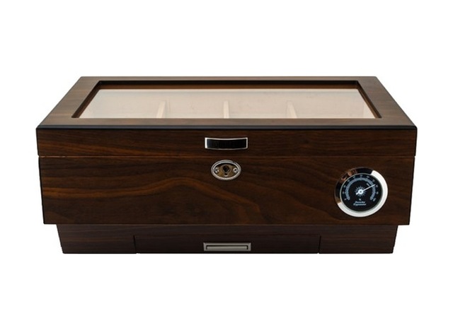 Lubinski Cedar Camlı Puro Kutusu Humidor Double Kahve 25s Lb-009