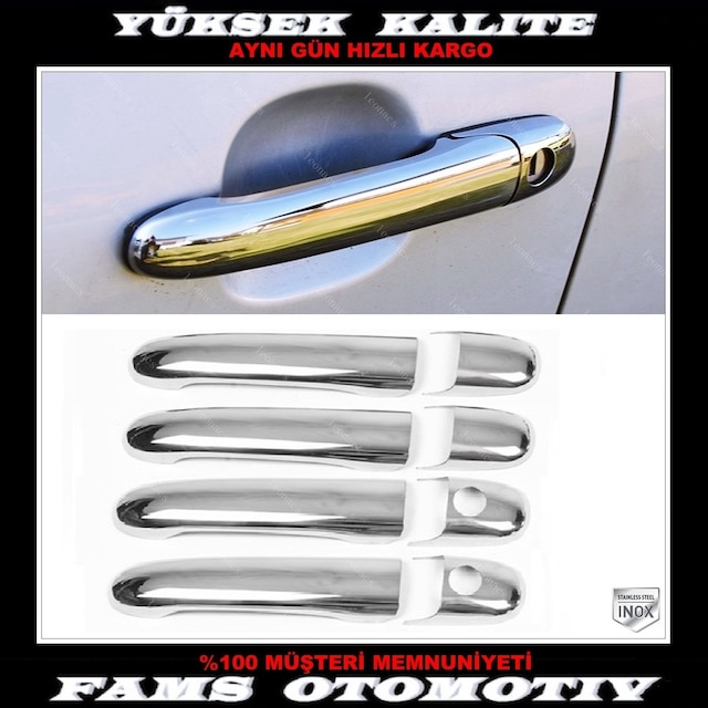Vw Polo Krom Kapı Kolu 4 Kapı 1994-2001 Arası P.Çelik 2 Delik