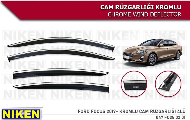 Yeni Focus 5 2018 2019 2020 Model Kromlu Cam Rüzgarlığı Niken