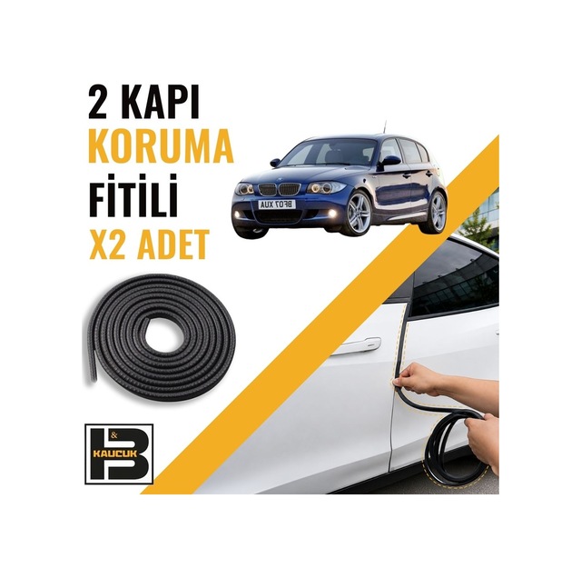 Bmw 1 Serisi E81 2007-2012 Kapı Koruma Fitili-iki Kapı-siyah-bm1062