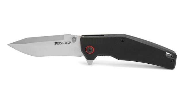 Swisstech Katlanır Çakı 8.9 Cm Aus 8 Paslanmaz Çelik Ergonomik G10 Kabza Klipsli Edc Kamp Ve Outdoor Bıçağı