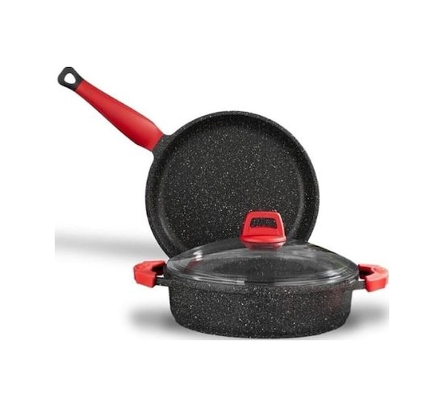 Gülsan Gls 3 Parça Granit Döküm Tencere Tava Seti 26 CM