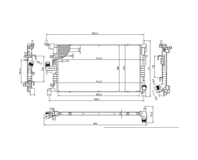 Su Radyatörü Mga 80313 Dacia Duster 2013-2024 Oem 214105803r