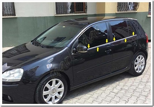 Markadan Vw Golf 5 Krom Cam Çıtası 2004-2009 4 Parça Paslanmaz Çe