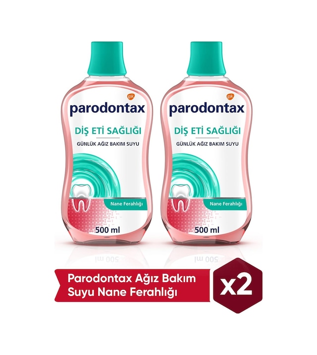 Parodontax Ağız Bakım Suyu Nane Ferahlığı 2 x 500 ML
