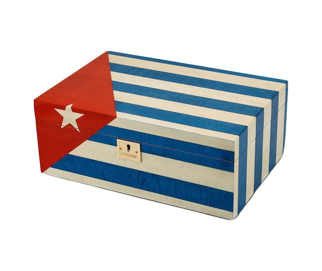Lubinski Cedar Puro Kutusu Humidor Cuba Flag 50s