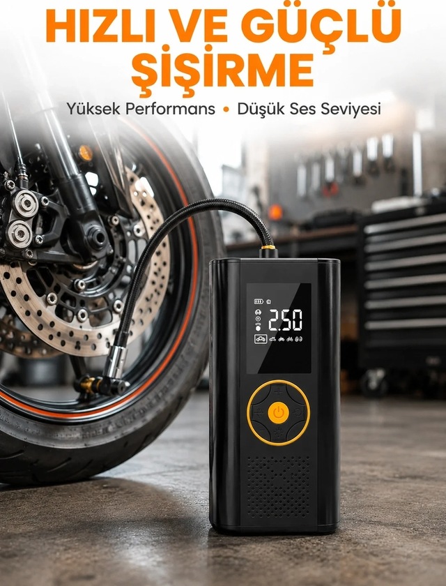 Ers Taşınabilir Dijital Lastik Şişirme Cihazı Güvenli Ve Pratik Kullanım Yeni Nesil