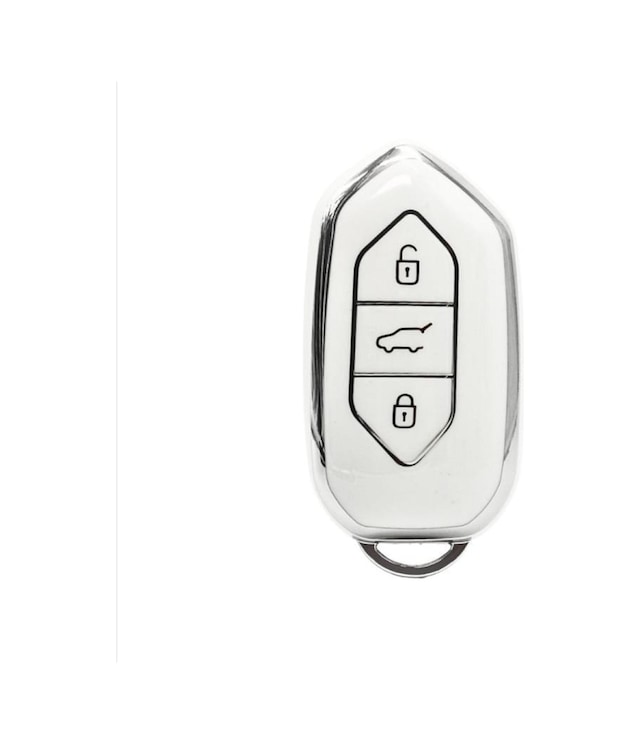 Togg T10x 3 Tuşlu Smart Nano Koruma Anahtar Kılıfı Beyaz Gümüş Silver Renk Yüksek Kalite