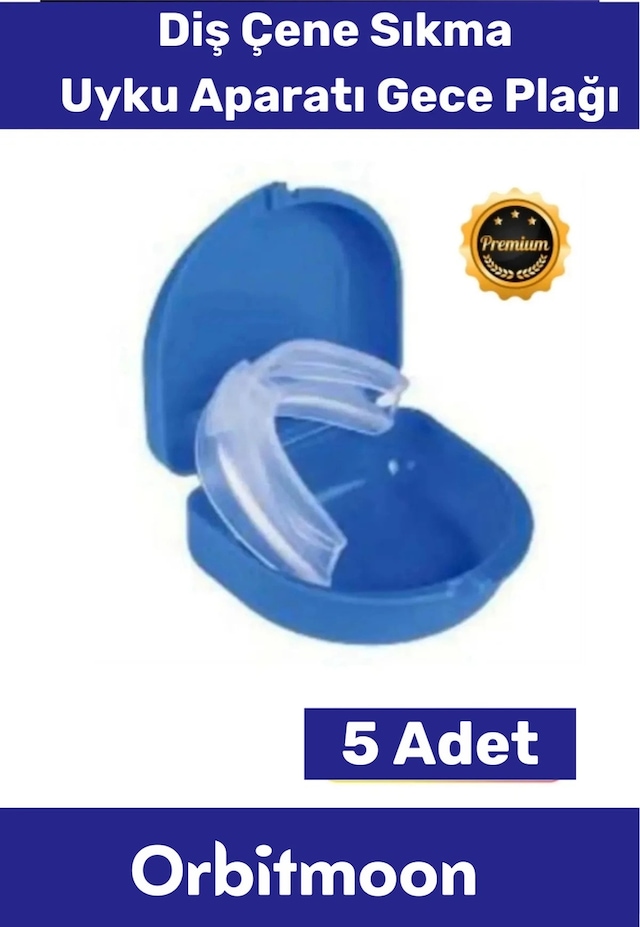 Premium Özel Seri Gece Plağı Çene Diş Sıkma Gıcırdatma Önleyici Koruyucu Diş Aparatı 5 Adet