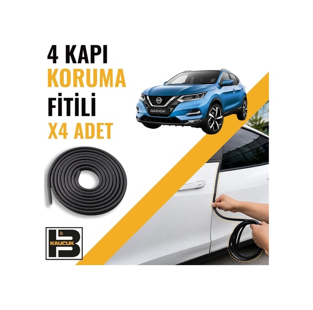 Nissan Qashqai 2014-2021 Kapı Koruma Fitili-4 Kapı-siyah-bm2340
