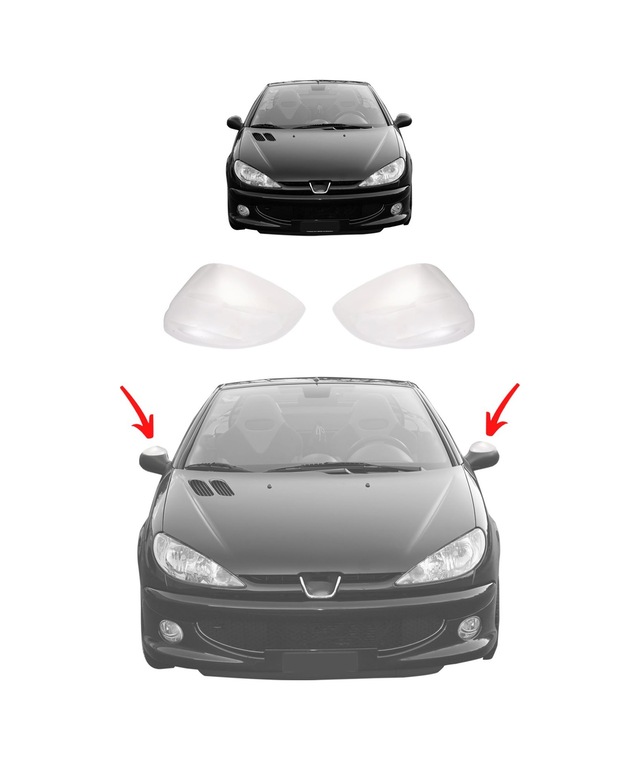 Peugeot 206 Uyumlu 1998 Ve Üzeri Krom Ayna Kapağı 2 Parça Paslanmaz Çelik