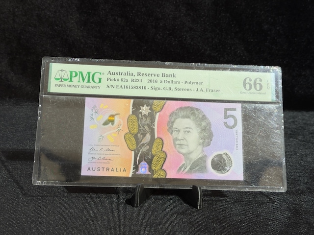 Avustralya 2016 5 Dolar Polimer Banknot Pmg 66 Epq Pıck 62a