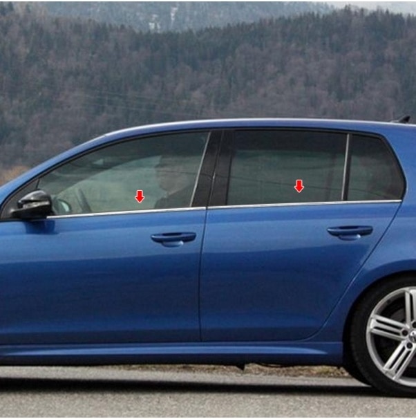 Volkswagen Golf 6 Uyumlu 2009-2013 Krom Cam Çıtası 4 Parça Paslanmaz Çelik