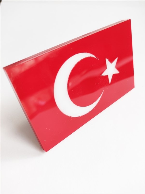 Türk Bayrağı Pleksi Panjur Arması Vidalı