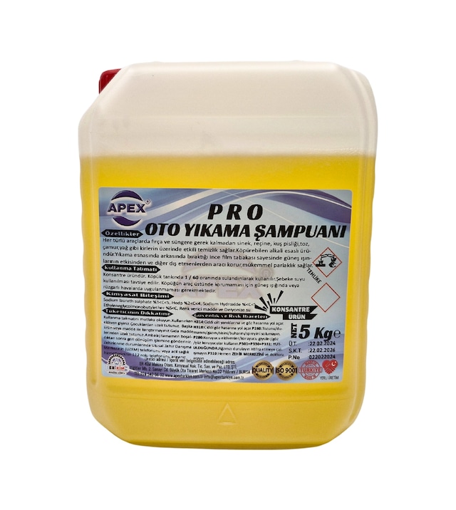 Araç Köpük Şampuanı 5 Kg, Oto Yıkama Şampuanı ,1/60 Konsantre