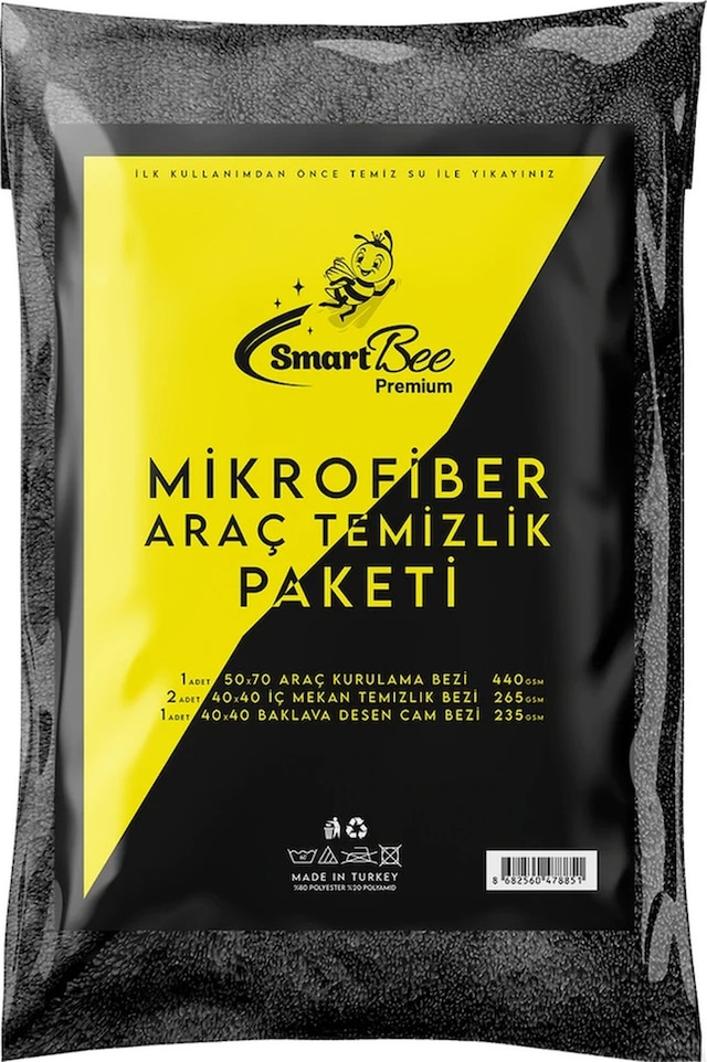 Smartbee Premium Mikrofiber Bez Araç Temizlik Paketi