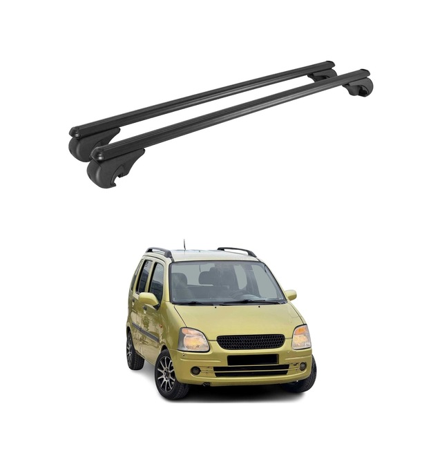Opel Agila I Iı 2000-2014 Arası Uyumlu Port Bagaj Taşıyıcı Ara Atkı Alüminyum Siyah 2 Parça