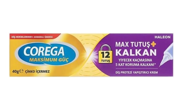 Corega Max Kontrol + Tutuş Tat İçermez 40 Gr Protez Diş Yapıştırıcı