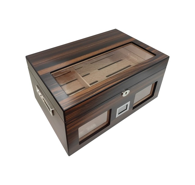 Falconetti Kahve 2 Katlı Camlı Dijital Humidor Puro Kutusu rc59kh