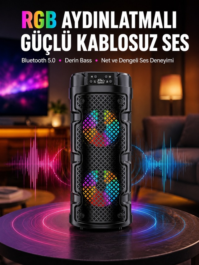 Bluetooth 5.0 Destekli Yüksek Ses Kaliteli Hoparlör Yeni Nesil - Lisinya