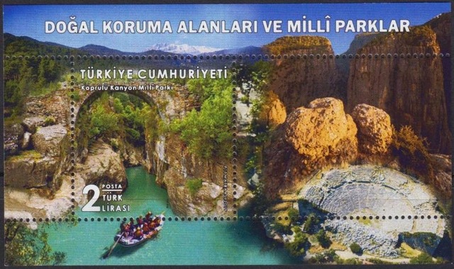 Doğal Koruma Alanları Ve Milli Parklar Hatıra Blok Pul 2019. Köprülü Kanyon Milli Parkı. Damgasız. Teşhir Ürün