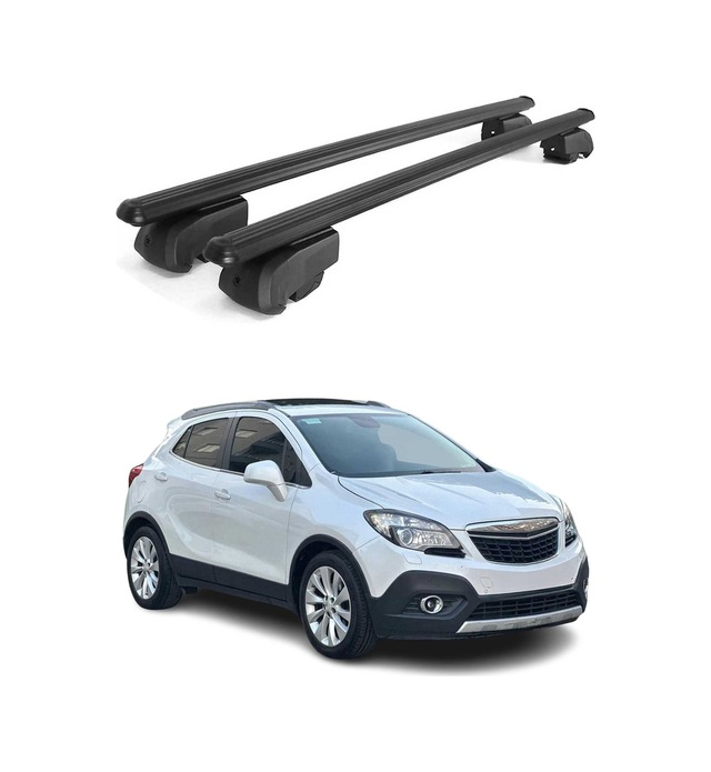 Opel Mokka A 2012-2019 / Mokka X 2016-2019 Arası Uyumlu Port Bagaj Taşıyıcı Ara Atkı Alüminyum Siyah 2 Parça