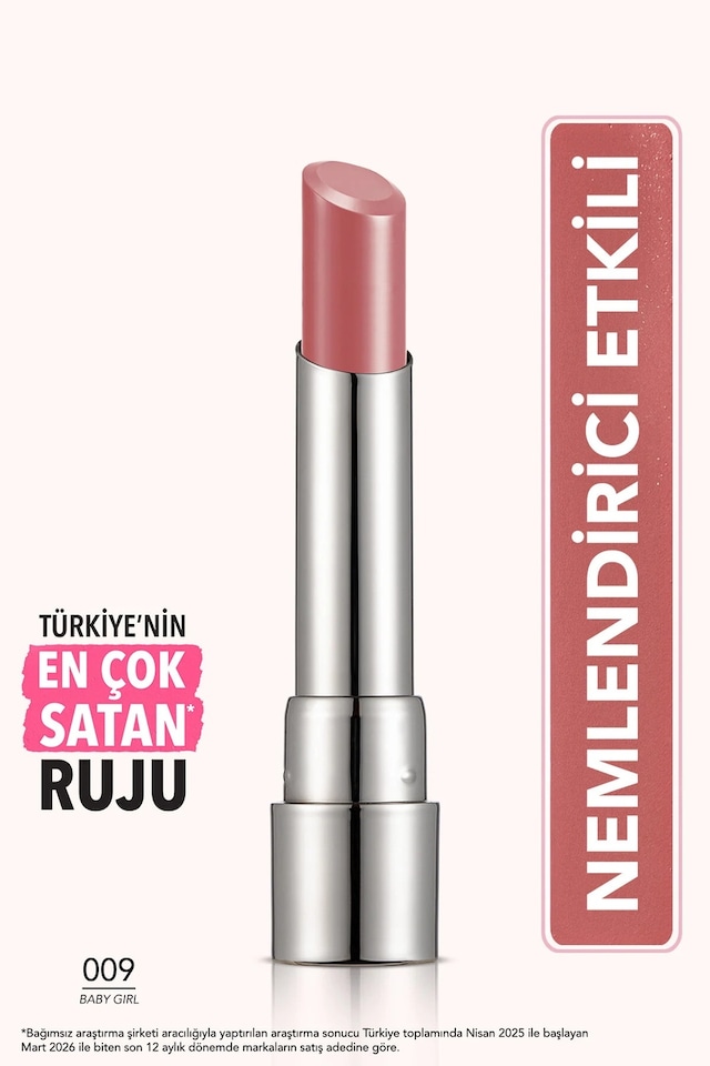 Flormar Nemlendirici Parlak Ruj (PEMBE) - Sheer Up Lipstick New - 009 Baby Girl - 8682536012072