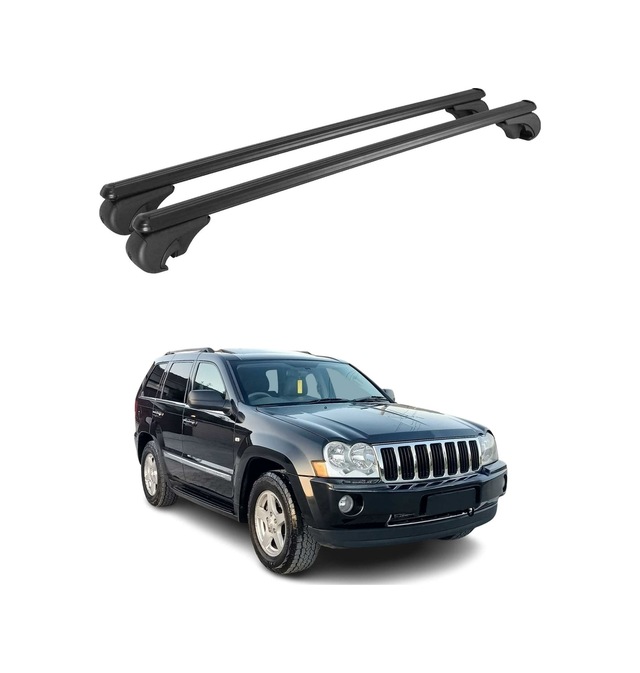 Jeep Cherokee 2008-2013 Arası Uyumlu Port Bagaj Taşıyıcı Ara Atkı Alüminyum Siyah 2 Parça