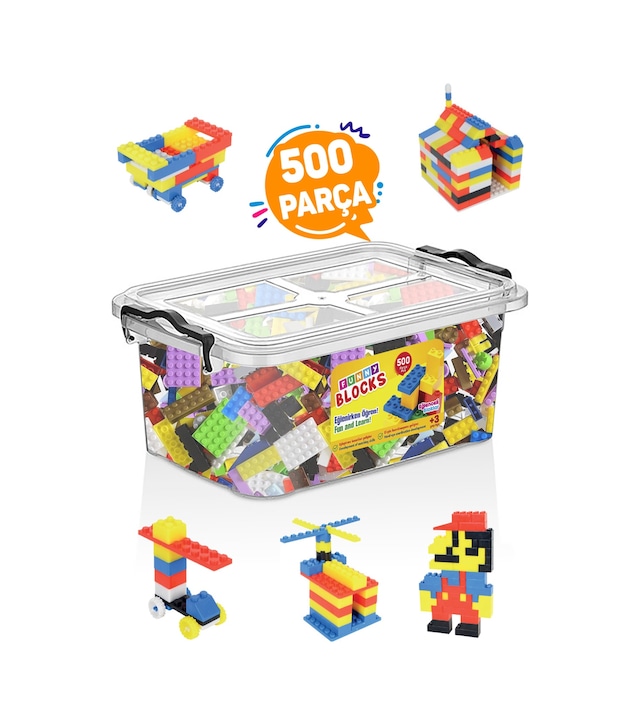 Mikro Blok Funny Blocks 500 Parça Plastik Kutulu