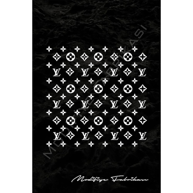 Lv Desen Sticker 25x25 Cm - Araç -motor - Laptop - Kask - Beyaz -