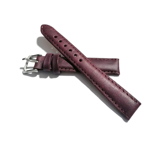 Fado&her Saate Uyumlu Hakiki Deri Saat Kordonu Bordo Düz 16 Mm 407 Bordo