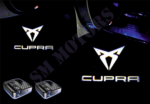 Cupra Araçlar Için Pilli Yapıştırmalı Kapı Altı Led Logo